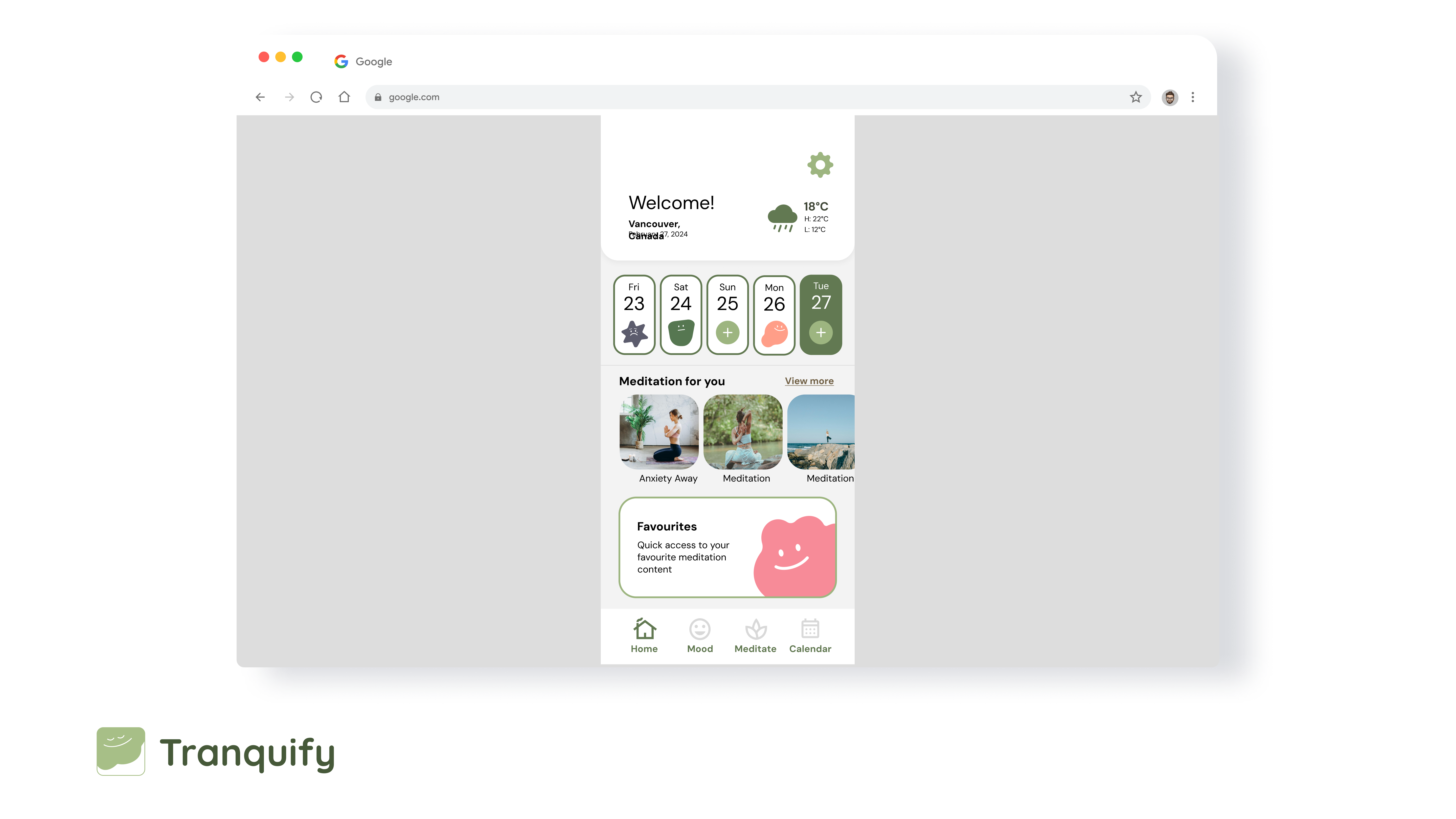 Tranquify Web App