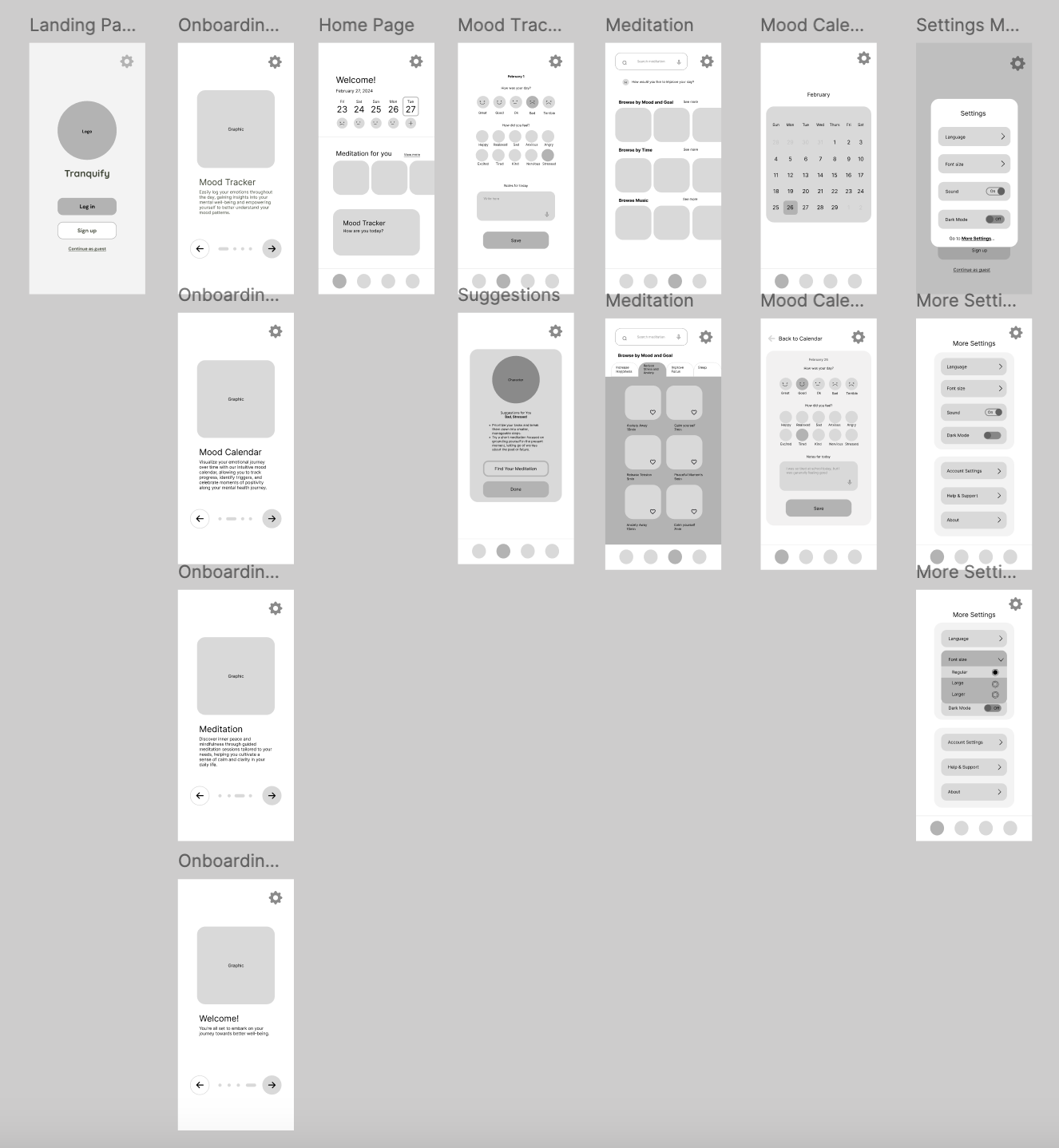 Tranquify Wireframe